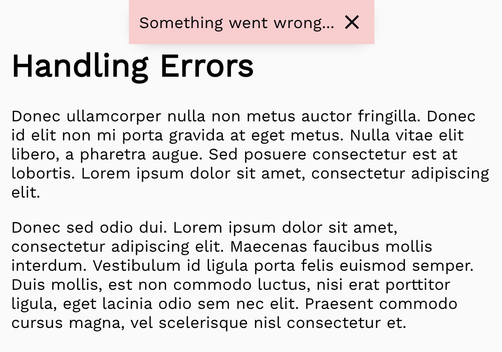 UI for global errors